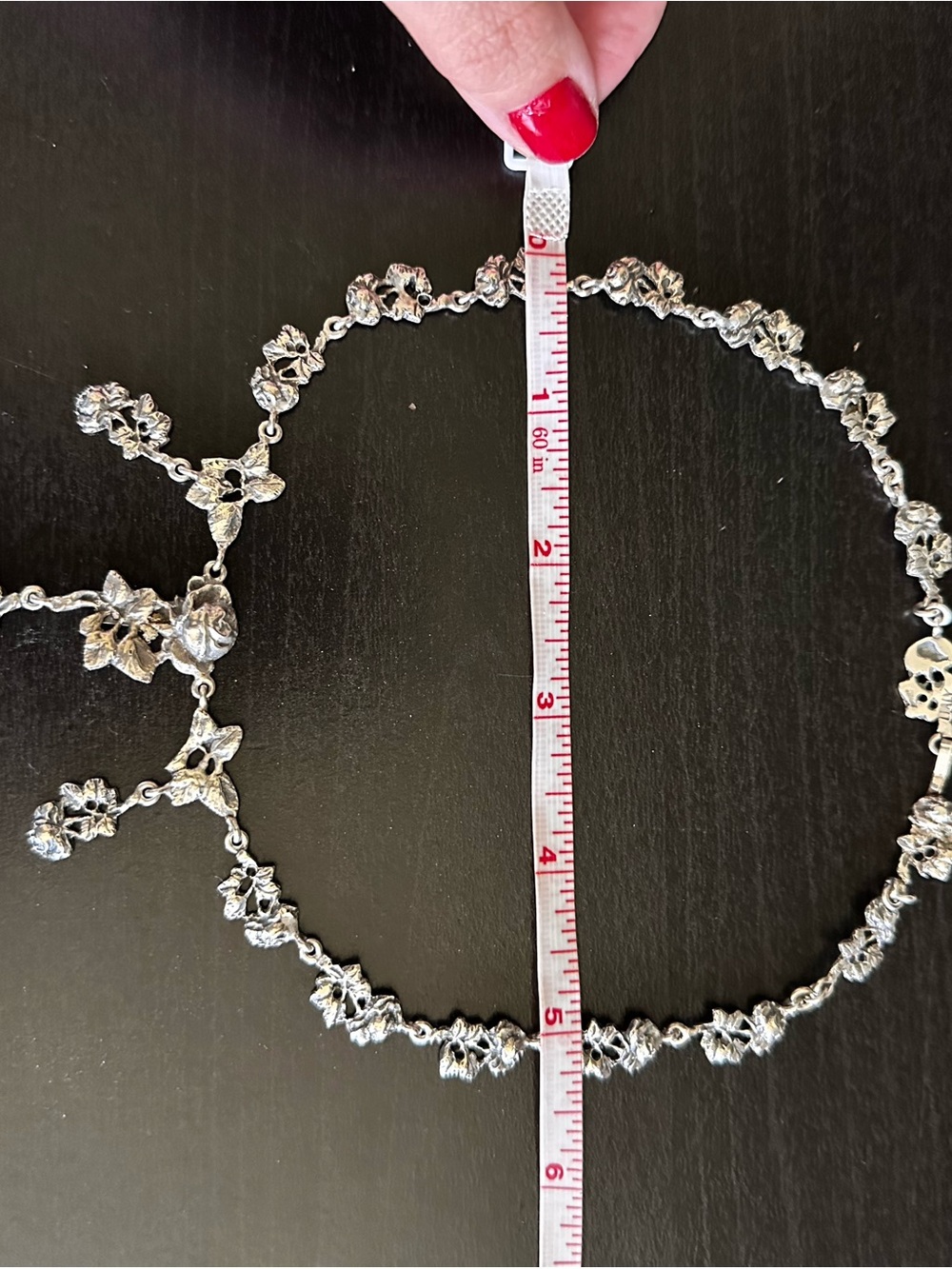 Sterling Silver Floral Vine Necklace - Picture 2 of 4